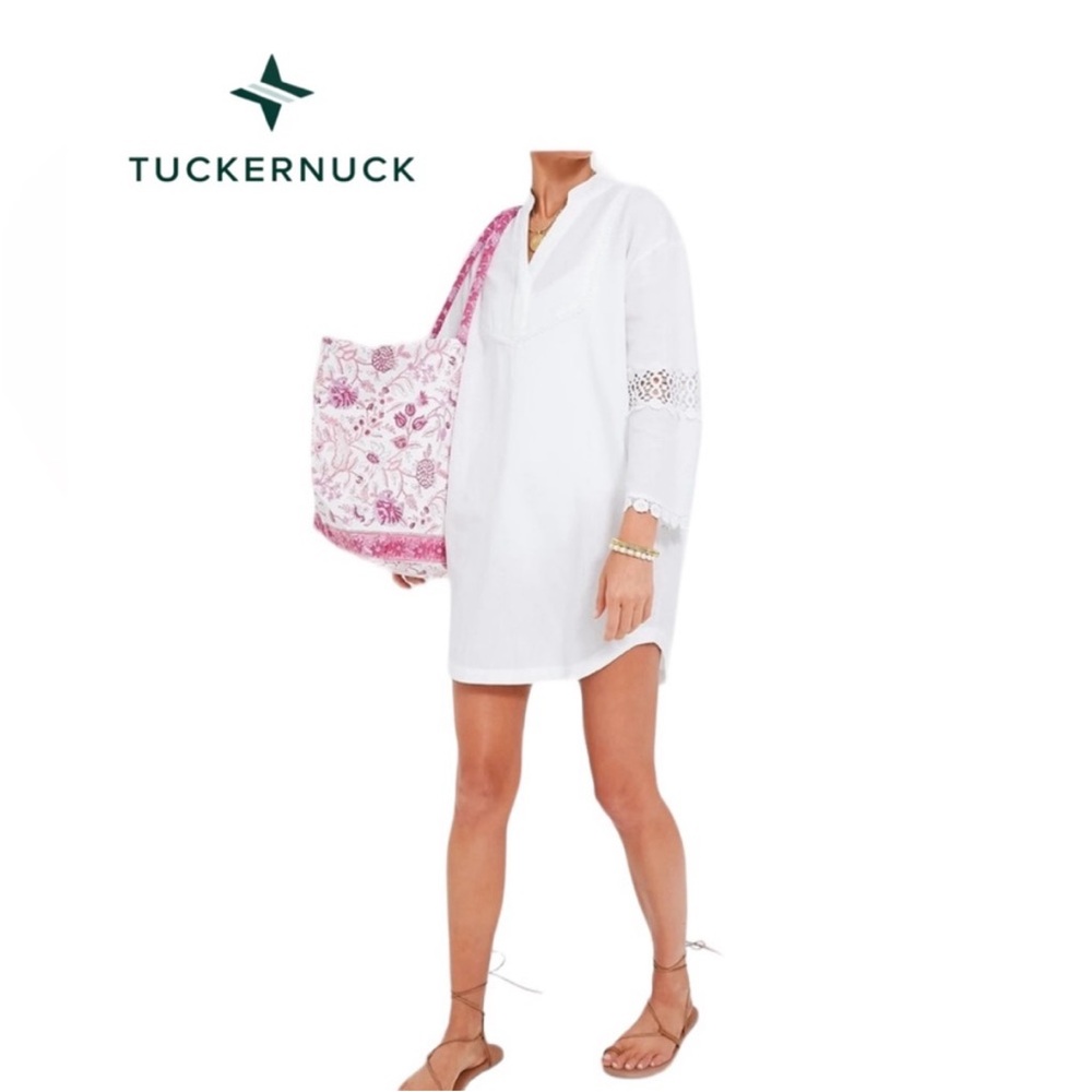 Tuckernuck Blanc White Piper Mini Caftan Dress Medium